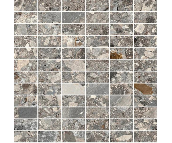 Mozaika jako terrazzo Mirage NORR Farge RR05 Mattoncino 30x30 Nat. - šedá