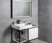 Sapho Skara Umyvadlová Skříňka 100x49,5x46,5cm, černá Mat/bílá Mat