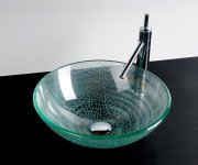 Sapho Ice Skleněné Umyvadlo Na Desku ø 42cm, čirá S Pískováním