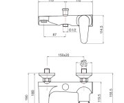 Altea, Vanová Stěnová Baterie Bez Sprchové Sady, Rozteč 150mm ALT10100