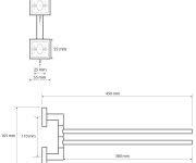 Sapho X-square Dvojitý Držák Ručníků Otočný 420mm, Chrom