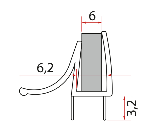 Gelco Spodní Těsnění Na Dveře, Sklo 6mm, 1000mm