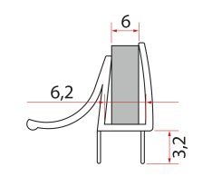 Gelco Spodní Těsnění Na Dveře, Sklo 6mm, 1000mm