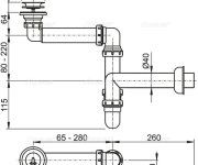 Sifon Umyvadlový Prostorovně úsporný Pr.63 Mm ALC-A413