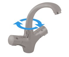 TERMOSTATICKÁ - Umyvadlová baterie bez výpusti METAL GREY - lesklá 1/2" TRM26.5MGL