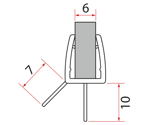 Gelco Spodní Těsnění Na Dveře, Sklo 6mm, 1000mm