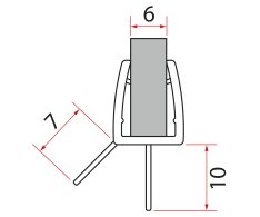 Gelco Spodní Těsnění Na Dveře, Sklo 6mm, 1000mm