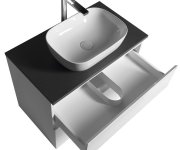 Aqualine Altair Skříňka S Deskou 78,5 Cm, Bílá/antracit Břidlice
