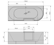 Polysan Portas L Asymetrická Vana S Dvířky, 170x75x60cm, Bílá