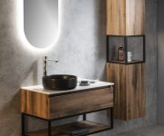 Sapho Skara Deska Rockstone 91,2x1,2x46cm, Bílá Mat