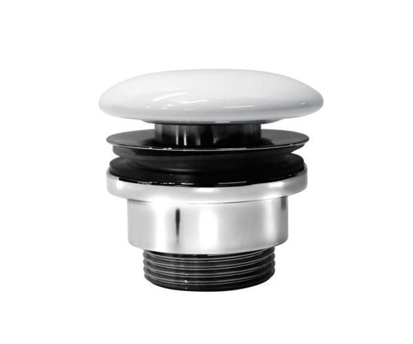 Gsi Umyvadlová Výpust 5/4“, Neuzavíratelná, Keramická Zátka, 5-65mm, Bílá Extraglaze