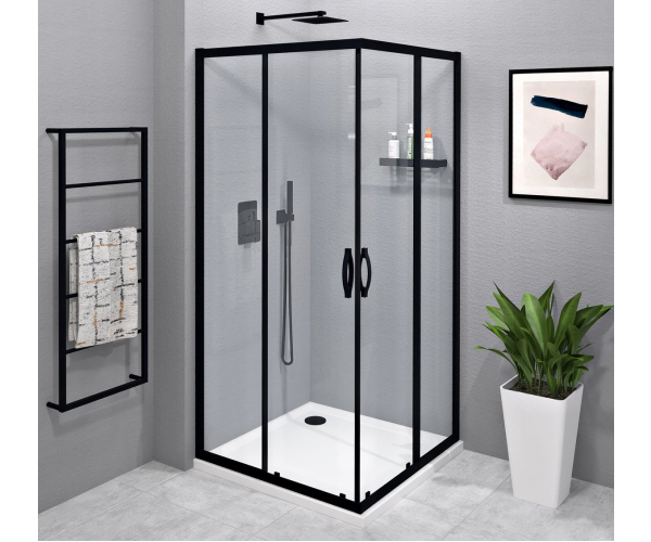 Gelco Sigma Simply Black čtvercový Sprchový Kout 900x900 Mm, Rohový Vstup, čiré Sklo