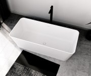 Polysan Leyla Volně Stojící Vana, Solid Surface 170x78x55cm, Bílá Mat