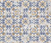 Vzorovaná retro dlažba Xclusive Mystique Porto 20,5x20,5 - modrá, bílá, žlutá