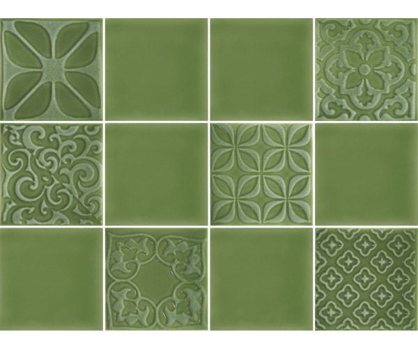 Vzorovaný dekor Aleluia Urban Atelier Decor Glam Menta 10x10 - zelená