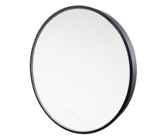 Mereo  Zrcadlo Kulaté Pr. 80 Cm, Led Osvětlení A Odmlžování, černý Rám