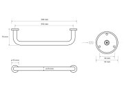 Sapho X-round E Madlo Pevné 450mm, Chrom