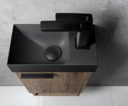 Sapho Piccolino Betonové Umývátko 30,8x17cm, Baterie Vpravo, Antracit Mat