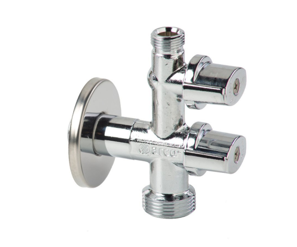 Arco Kombinovaný Pračkový Ventil S Odbočkou 1/2"x3/4"x3/8", Anticalc, Chrom
