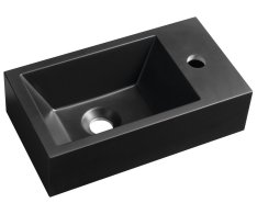 Sapho Amarok Umývátko, Litý Mramor, 40x22cm, Baterie Vpravo, černá Mat