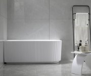 Aqualine Tibera Strip L Rohová Stojící Vana, 150x75cm, Bílá