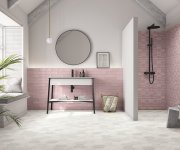 Obklad jako beton APE Acquarella Incision Rose 20X20 Matt. - růžová