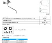 Dřezová Stěnová Baterie S Kulatým Ramínkem 300 Mm, Rozteč 150 Mm - Chrom – Zora ZR3115-SD