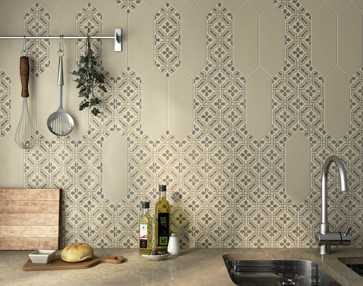 Realizace Béžové obklady nejen do kuchyně Equipe Losan Kite Century Beige 10x30