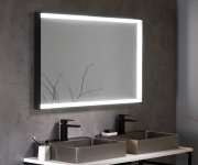 Sapho Sort Zrcadlo S Led Osvětlením 120x70cm, černá Mat