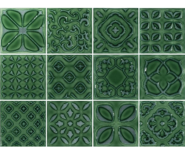 Vzorovaný dekor Aleluia Urban Atelier Decor Glam Bosque 10x10 - zelená