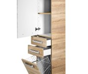 Aqualine Vega Skříňka Vysoká S Košem, 40x184x31cm, Dub Platin