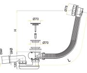 Sifon Vanový Automat - Komplet - Kov ALC-A55KM