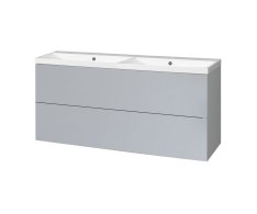 Mereo Aira, Koupelnová Skříňka S Umyvadlem Z Litého Mramoru 121 Cm, šedá