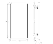 Sapho Enis Koupelnový Sálavý Topný Panel 600w, Ip44, 590x1200mm, černá Mat