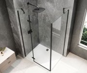 Polysan Globe Black Obdélníkový Sprchový Kout 900x1000mm, čiré Sklo, Levé