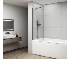 Polysan Fisa Vanová Zástěna 700x1500mm, Gun Metal, čiré Sklo