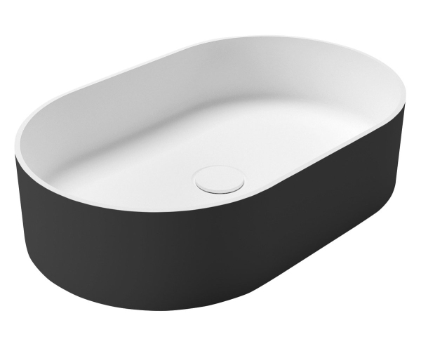 Sapho Thin Umyvadlo Na Desku, Rockstone, 55x35cm, Bílá Mat/carina