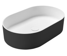 Sapho Thin Umyvadlo Na Desku, Rockstone, 55x35cm, Bílá Mat/carina