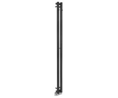 Sapho Pilon Otopné Těleso 122x1800mm, Se Dvěma Háčky Pro Ručník, černá Mat