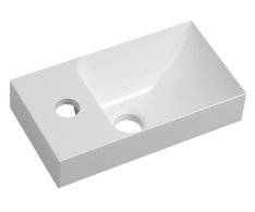 Sapho Piccolino Umývátko 30,8x17cm, Litý Mramor, Baterie Vlevo, Bílá