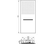 Sapho Slim Nástěnná Hlavová Sprcha S Kaskádou, 250x550mm, Nerez Lesk