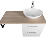 Aqualine Vega Sestava Koupelnového Nábytku, š. 97,5 Cm, Bílá/dub Platin