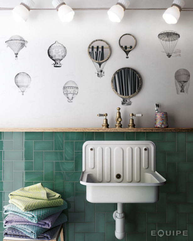 Realizace Koupelnové obklady ve stylu vintage Equipe Crackle