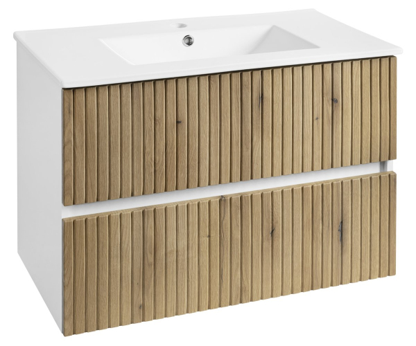 Aqualine Paneda Strip Umyvadlová Skříňka 79,5x55x45,2cm, Dub Emporio