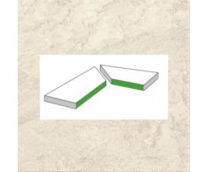 Castelvetro Quartz Stones White Gradone Torato Ang. Interno 30x60 (20mm) - 2pc