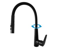 Dřezová baterie s flexibilním ramínkem AMUR Černá - matná 3/8" AM719.0/12CMAT