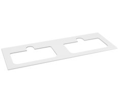 Sapho Brahea Deska Rockstone Se 2 Otvory 141x51,5cm (70+70cm), Bílá Mat