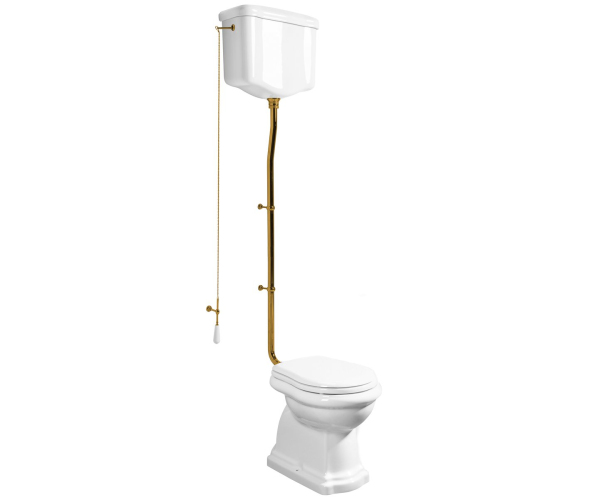 Kerasan Retro Wc Mísa S Nádržkou, Zadní Odpad, Bílá-bronz