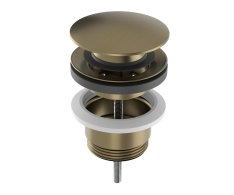 Sapho Umyvadlová Výpust 5/4“, Click-clack, Velká Zátka, 10-65mm, Zlato Mat