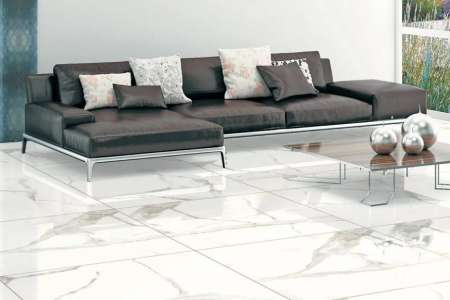 Bílá dlažba jako mramor nejen do obýváku Deceram I Marmi Marble White 80x80